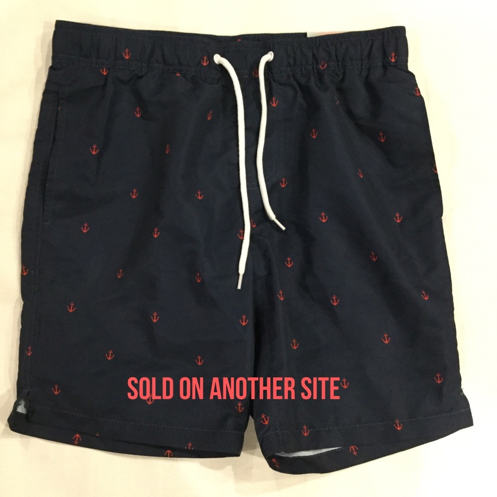 Forever 21 Anchor Print Swim Trunks